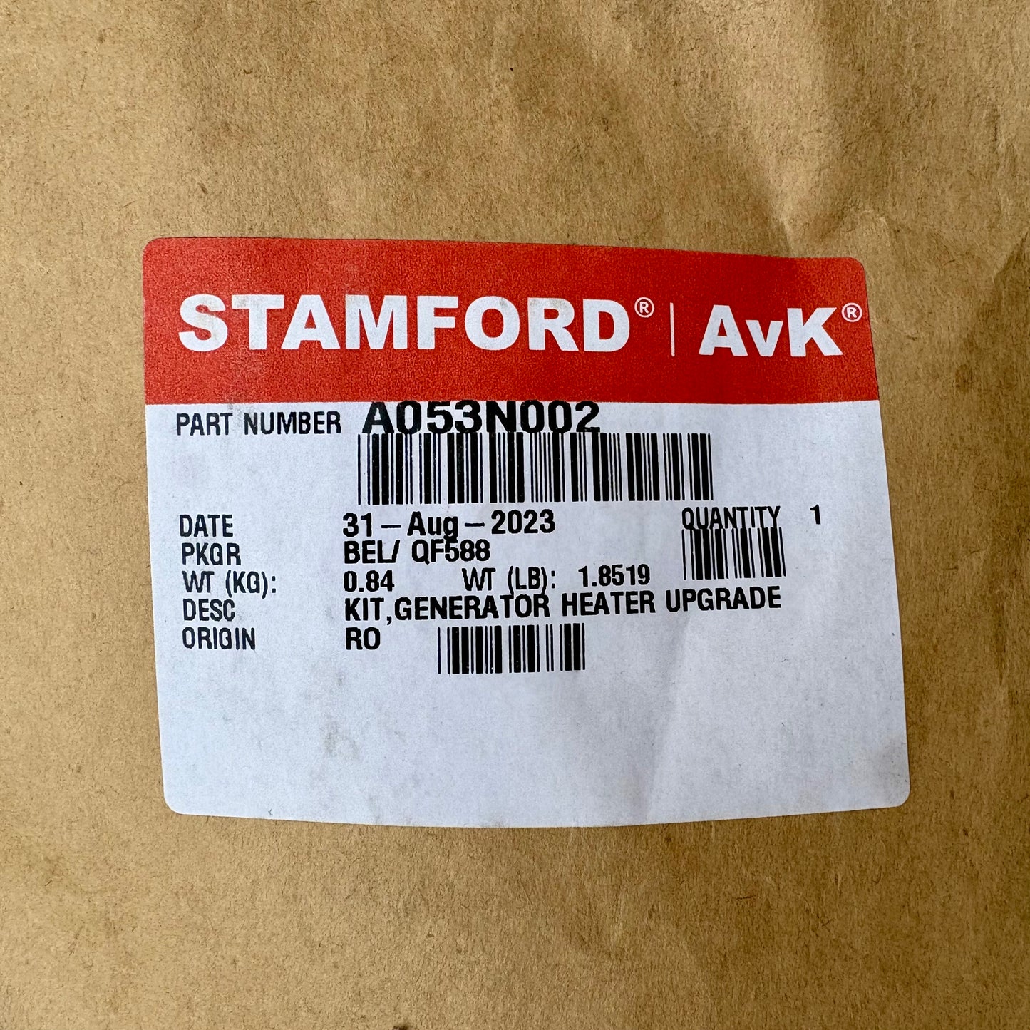 Stamford A053N002 Space Heater Kit