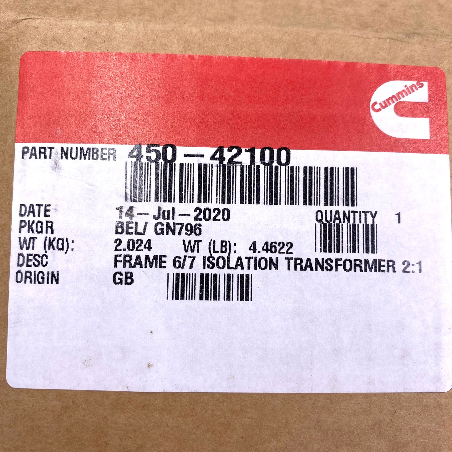 Stamford 450-42100 Isolation Transformer