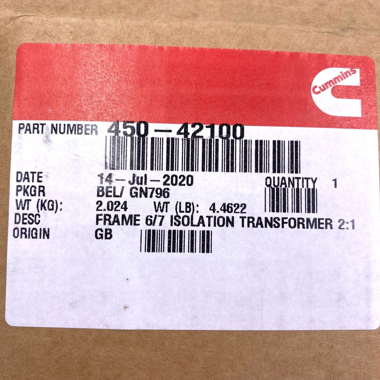 450-42100 Isolation Transformer