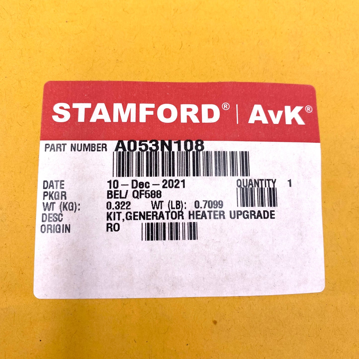 Stamford A053N108 Space Heater Kit